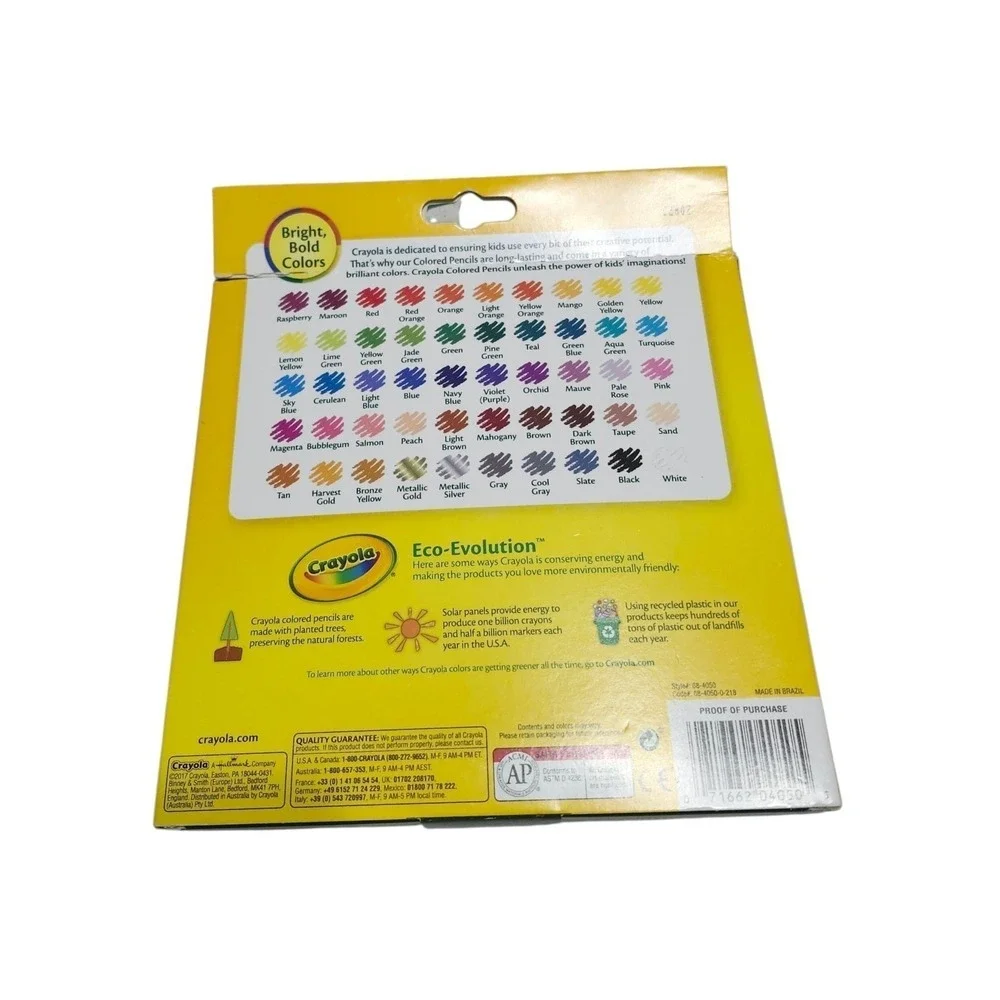 Crayola 50 Colored Pencils Pre-Sharpened‎ 2017 Eco-Evolution 68-4050 49 Count